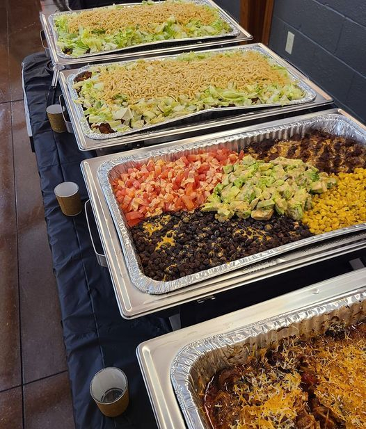 Catering trays of food by I Can't Believe It's Vegan